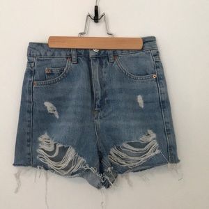 Top shop mom cut off denim shorts